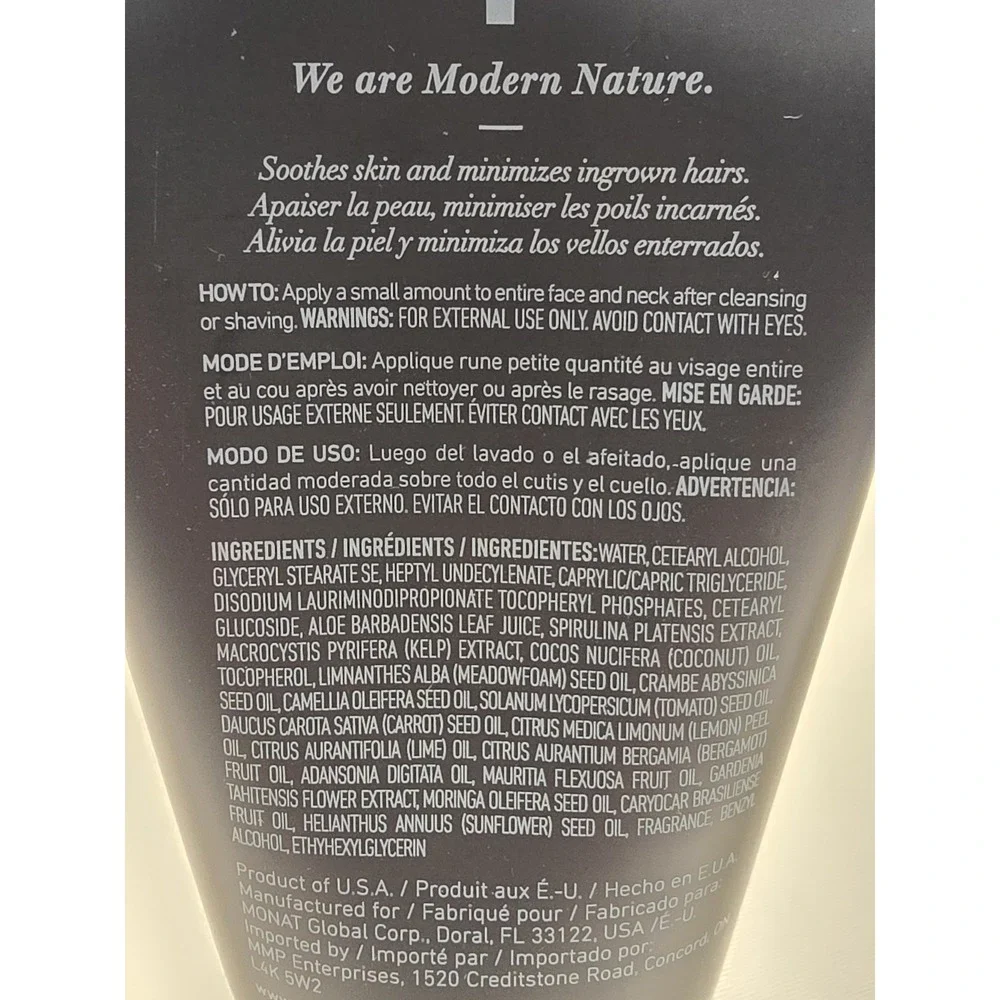 Monat Black Men's Aftershave Moisturizer Rejuveniqe 3.4 oz New